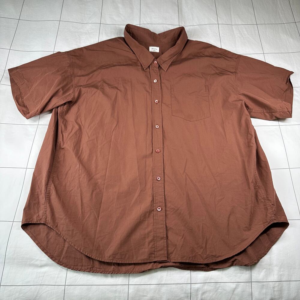Wilfred Free Shirt Womens XL Brown Mocha Sorbet Short Sleeve Button Up Relaxed